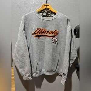 Vintage Illinois Illini Starter gray crewneck sweater size large